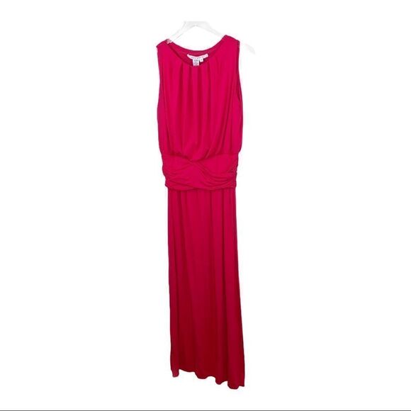 Max Studio Jersey Maxi Dress Pink/Red Sleeveless Sz M - Picture 1 of 10